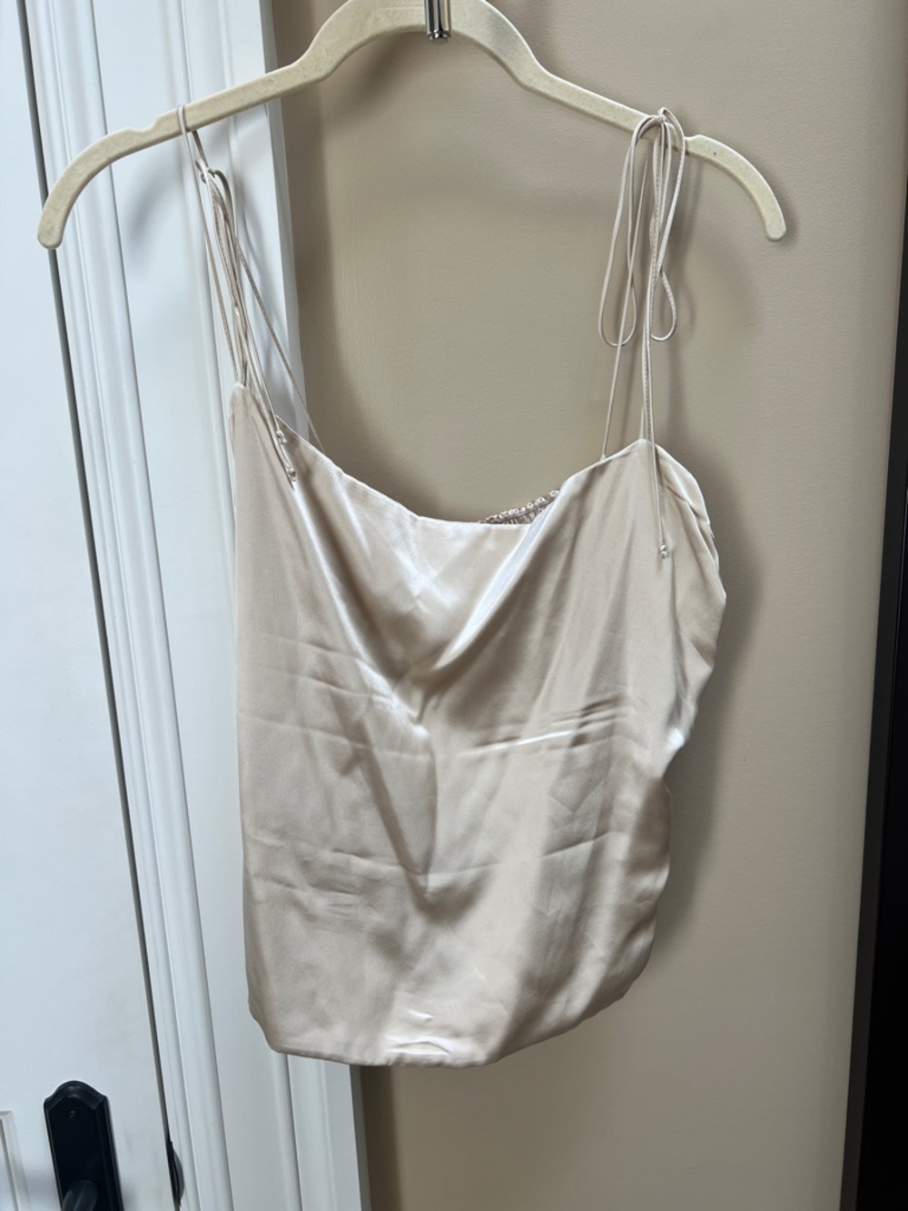 Reformation Champagne Satin top